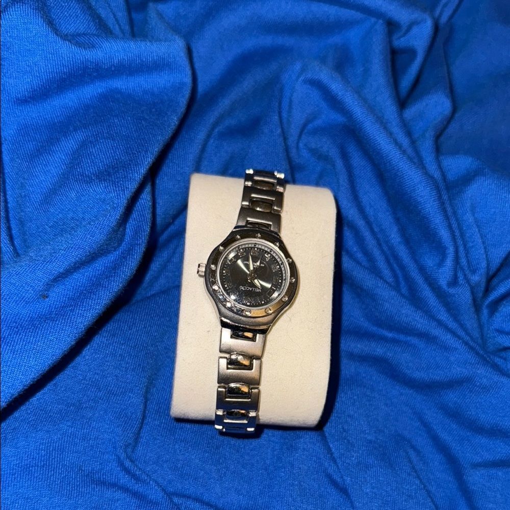 Vellaccio Stainless Steel Watch with Black Dial